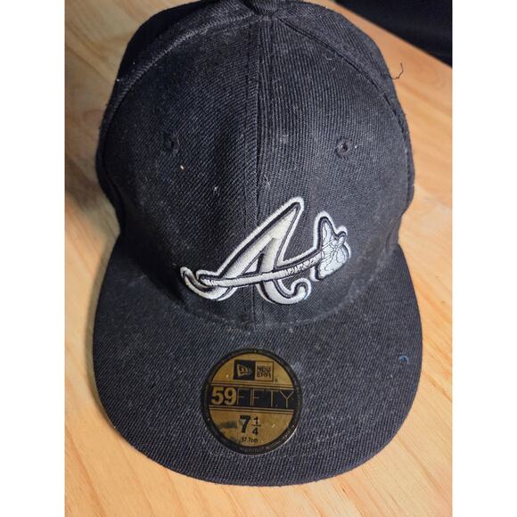 MLB Atlanta Braves 5950 New Era Fitted Baseball Hat 7 1/4 - Picture 1 of 11